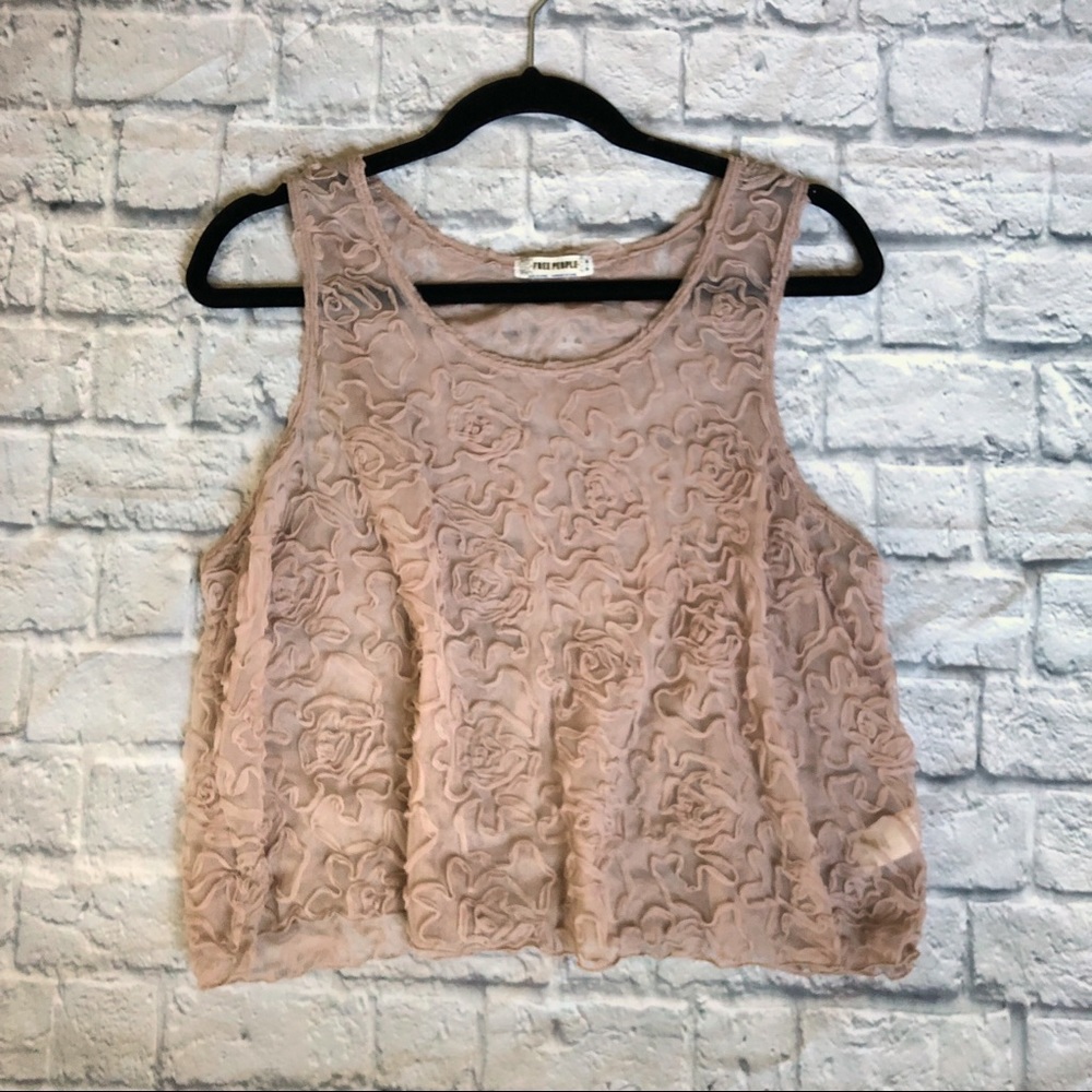 Free People Mesh Floral Tank